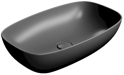 NUBES keramické umyvadlo na desku 60x38cm, černá mat 978326