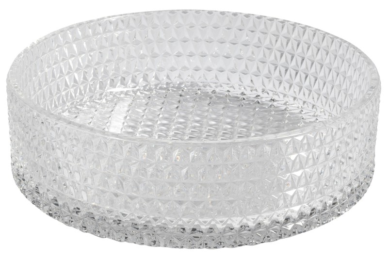 MARAGUA skleněné gravírované umyvadlo na desku Ø 39,5cm, čirá TY214CL