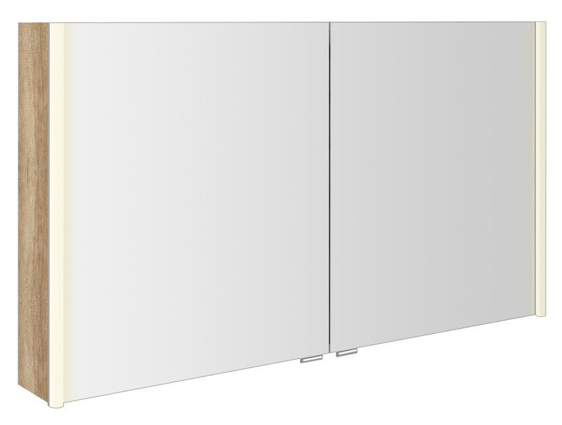 ALIX galerka s LED osvětlením, 2x dvířka, 126x70x17,5cm, dub alabama AX126-0022