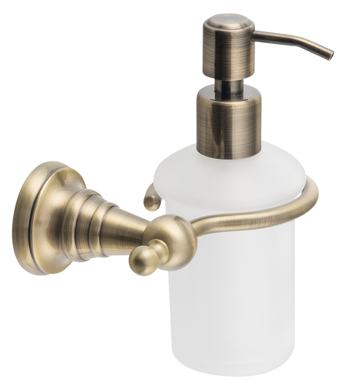 DIAMOND dávkovač mýdla, 200ml, mléčné sklo, bronz 1318-19