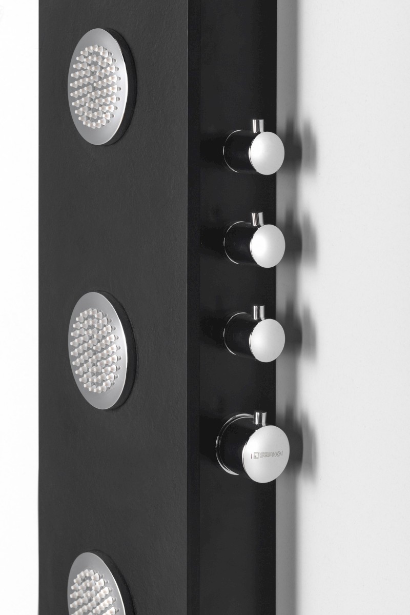 SPIRIT ROUND termostatický sprchový panel 250x1550mm, černá 71251