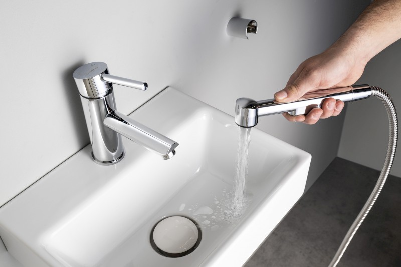 RHAPSODY stojánková umyvadlová baterie s bidetovou sprchou, chrom 1209-09