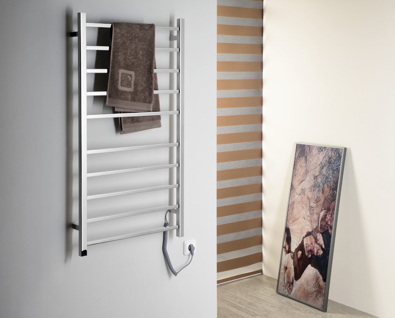 ESKINADO elektrický sušák ručníků, hranatý, 620x1160 mm, 120 W, nerez lesk ER430V