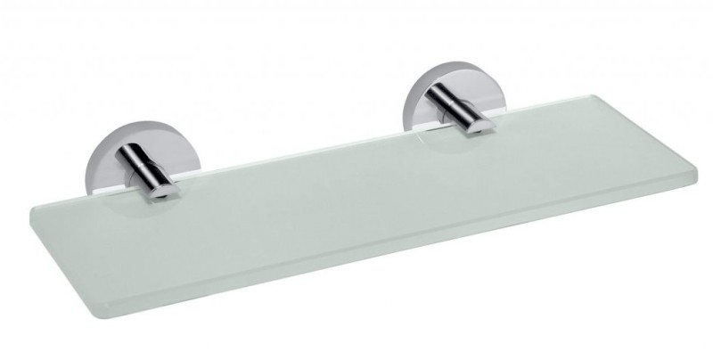 X-ROUND E skleněná polička 300x130mm, mléčné sklo, chrom XR601