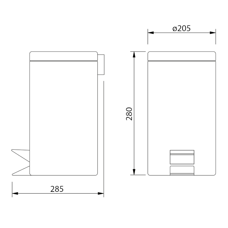 SIMPLE LINE odpadkový koš kulatý 5l, bílá mat 28105