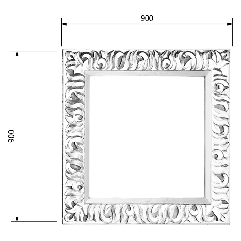 ZEEGRAS zrcadlo ve vyřezávaném rámu 90x90cm, stříbrná IN401