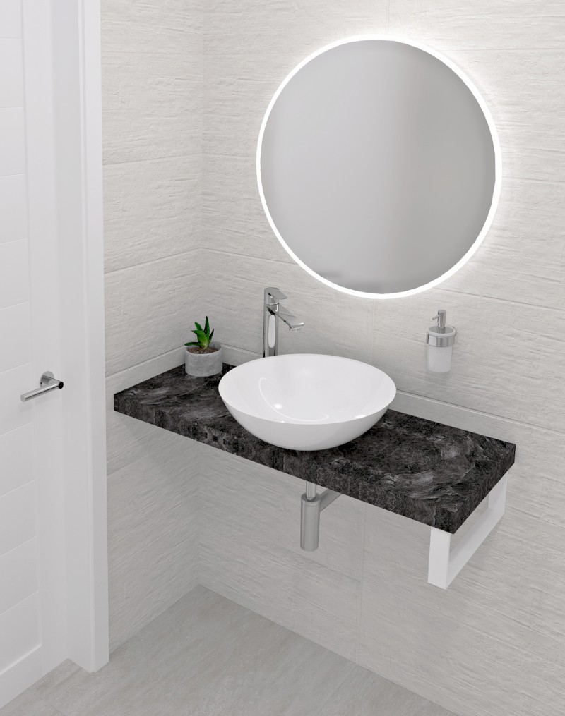 AVICE deska pod umyvadlo 200x36cm, tl.5cm, štípaný kámen AV2069