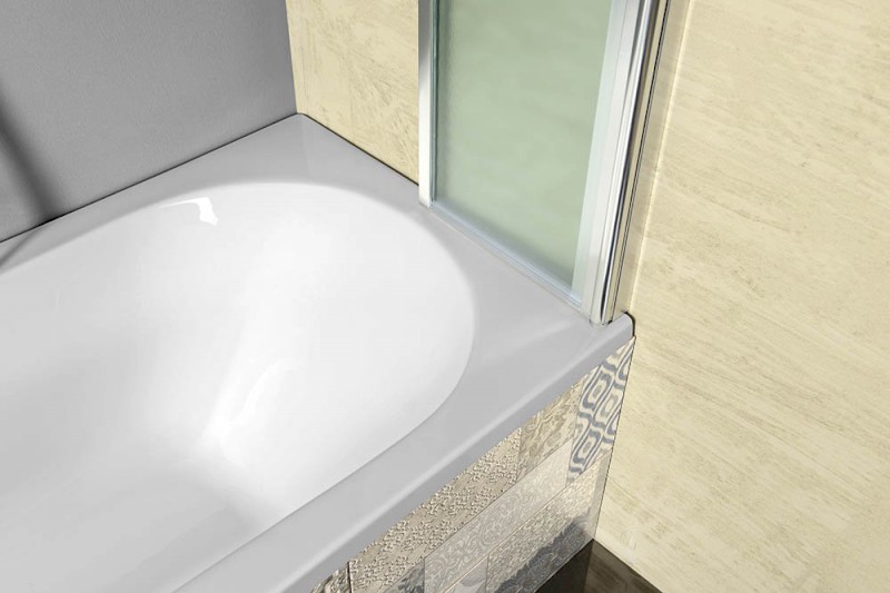 VANDA vanová zástěna skládací 1000x1400 mm, chrom, sklo matné AQ1140