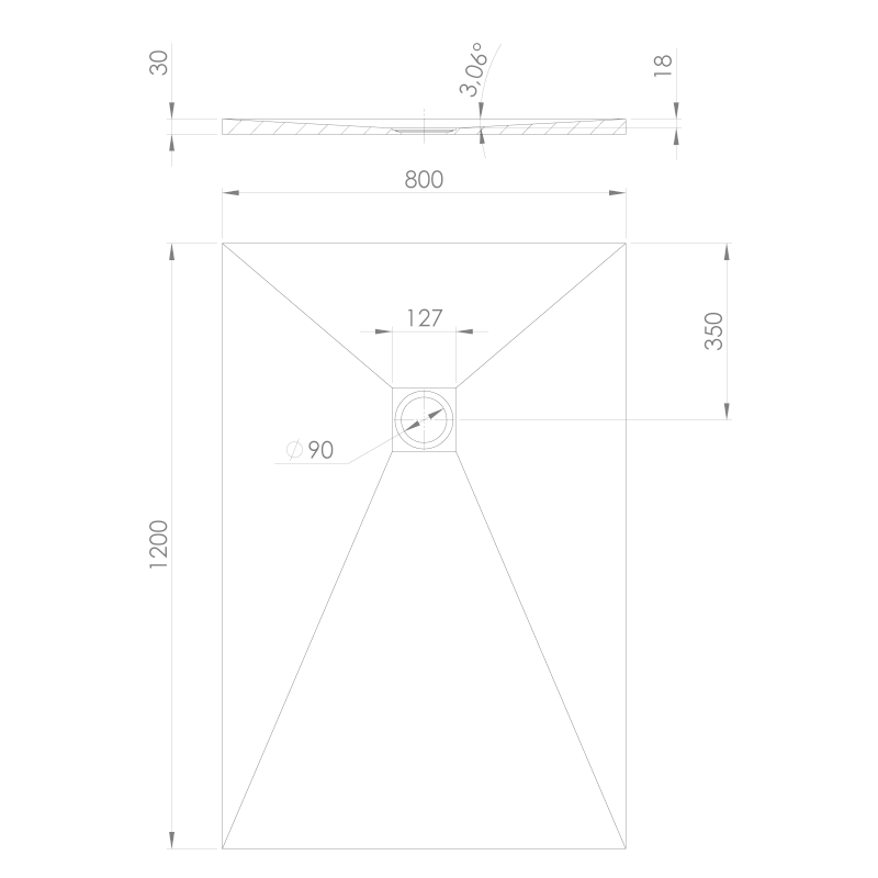 TRENECA vanička z litého mramoru s možností úpravy rozměru, 120x80cm, šedá mat 84302.31