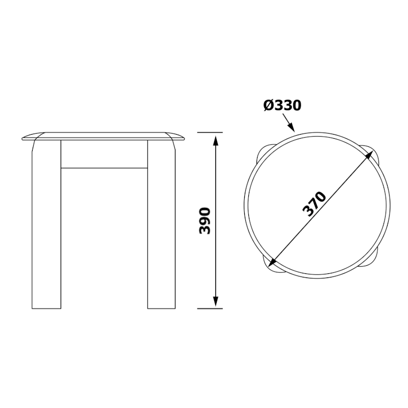 COLORED koupelnová stolička 37x39x37cm, ABS, černá mat A56013