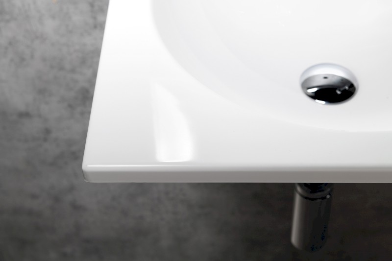 JUNO umyvadlo, litý mramor, 80x47cm, levé, bílá JU080