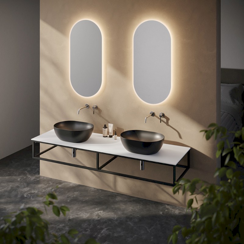 SKA konzole pod umyvadlo/desku 140x22x51cm, černá mat SKA840