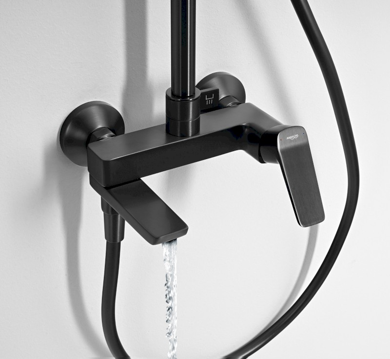 FLERY sprchový/vanový sloup s pákovou baterií, otočné ramínko, gun metal FY690GM