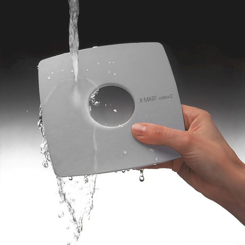 X-MART 12H koupelnový ventilátor axiální s automatem, 20W, potrubí 120mm, nerez mat 01054000