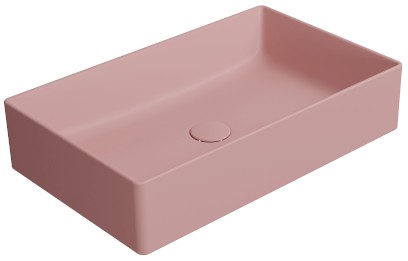 KUBE X keramické umyvadlo na desku, 60x37cm, blush mat 945324