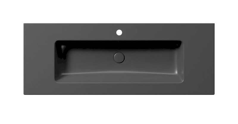PURA keramické umyvadlo Slim 122x46cm, černá mat 8887126