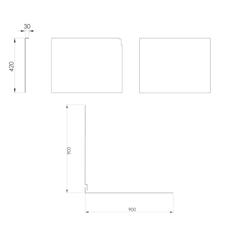 CARMEN panel rohový, 90x90x42cm, pravý 30326