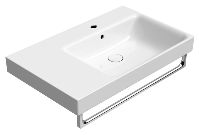 NUBES keramické umyvadlo 80x50cm, s odkládací plochou vlevo, bílá ExtraGlaze 9630111