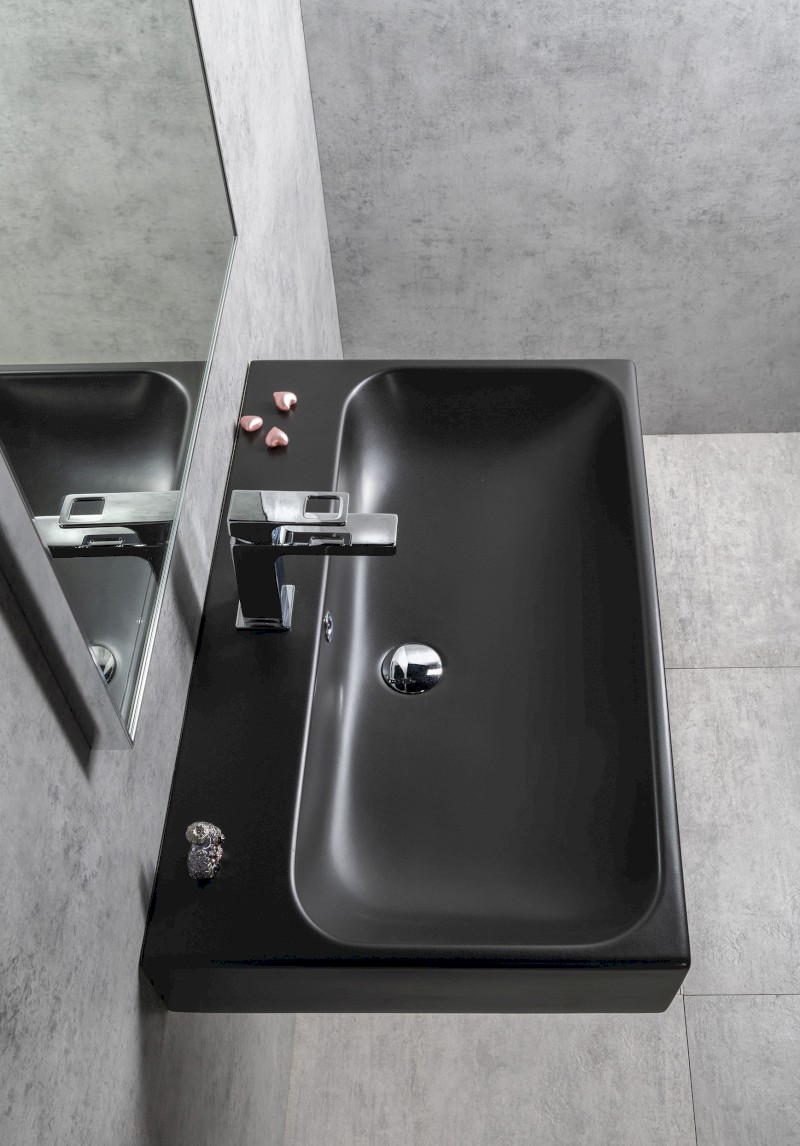 TORIDI keramické umyvadlo 76x46,5cm, černá mat TU0226B