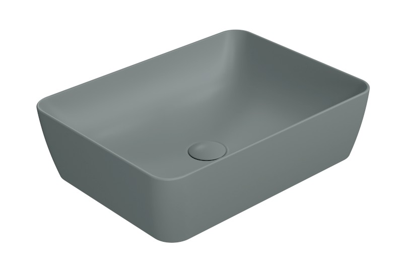 SAND/NUBES keramické umyvadlo na desku 50x38cm, agave mat 903704