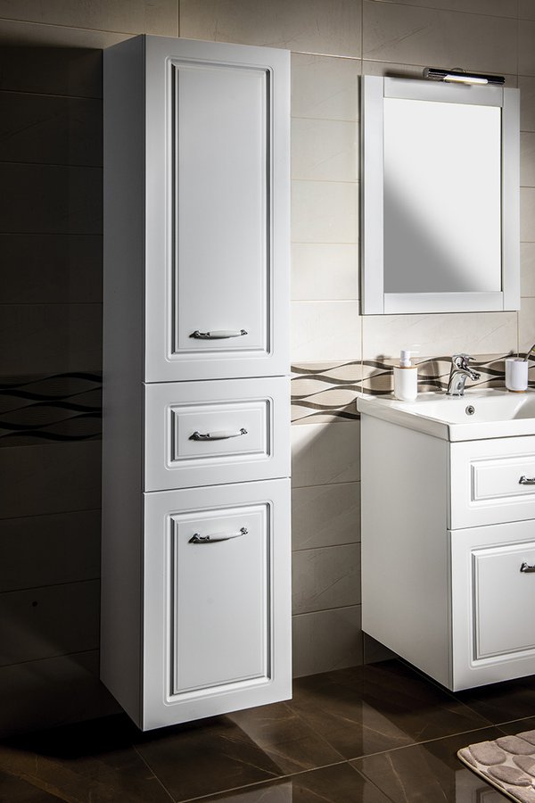 FAVOLO vysoká skříňka košem 40x184x31cm, bílá mat FV180