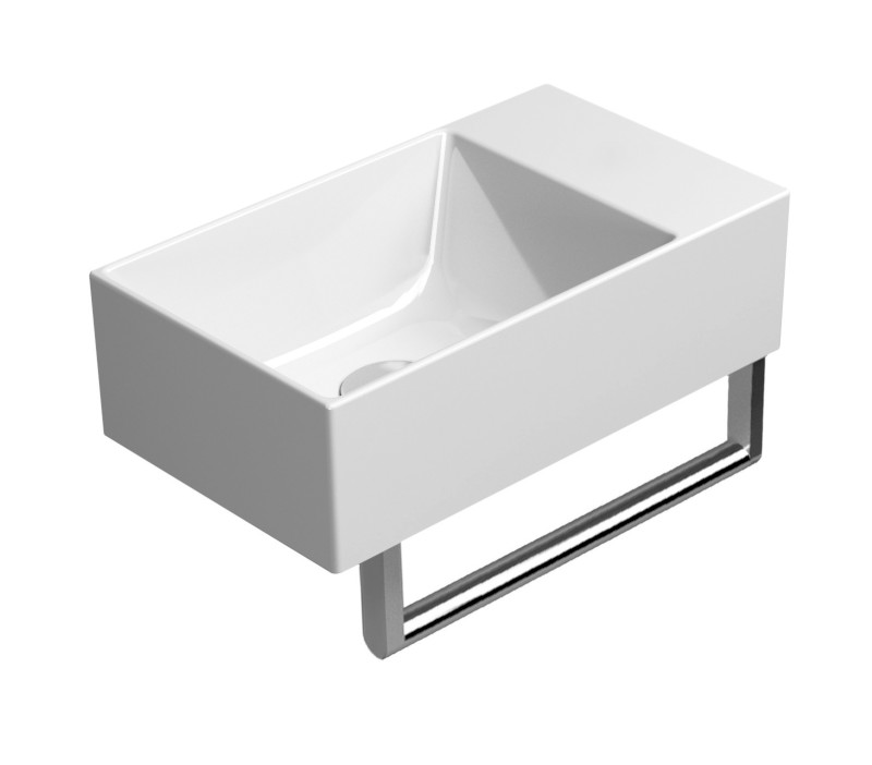 KUBE X keramické umývátko 40x23cm, bez otvoru, pravé/levé, bílá mat 9484009