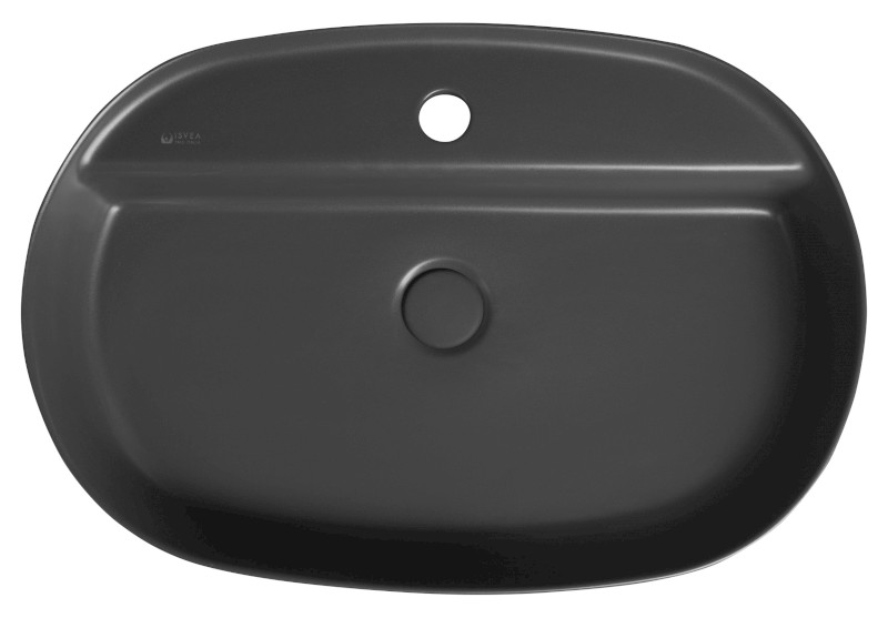 INFINITY OVAL keramické umyvadlo na desku, 60x40cm, antracit 10NF65060-2C