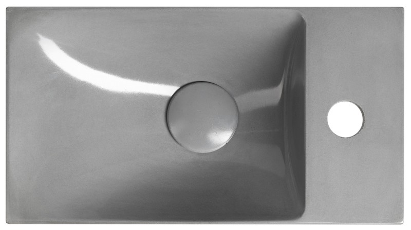 AGOS betonové umývátko 40x22cm, levé/pravé, šedá pololesk AS40017