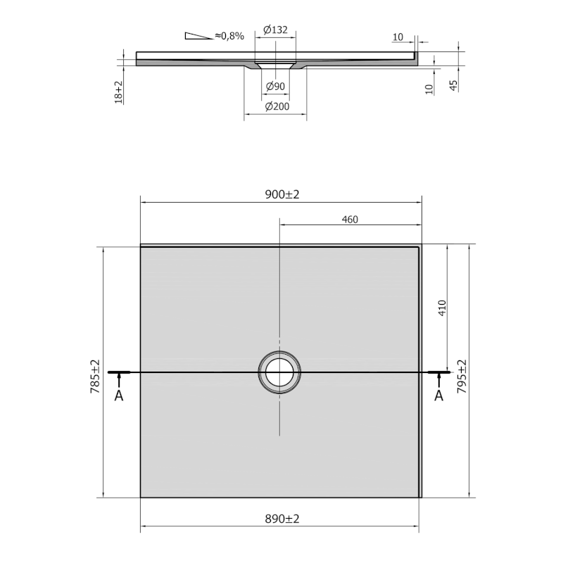 MIRAI sprchová vanička z litého mramoru, obdélník 90x80x1,8cm, pravá, bílá 73168