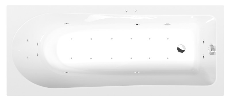 LISA hydromasážní vana, 170x70x47cm, Active Hydro-Air, chrom 87111.2010