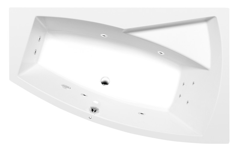 EVIA R hydromasážní vana, 170x100x47cm, Active Hydro, chrom 22611.1010