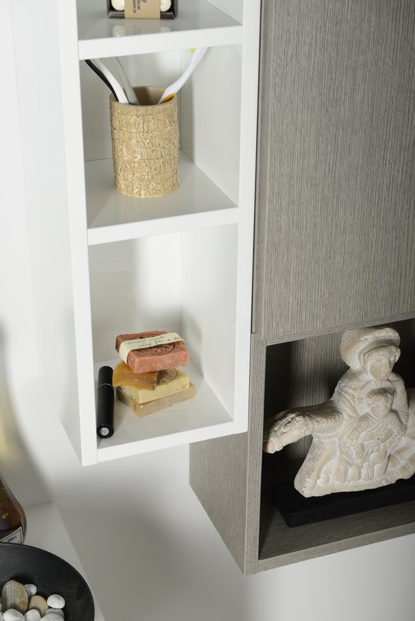 ESPACE otevřená policová skříňka 20x94x22cm, dub stříbrný ESC130-1111