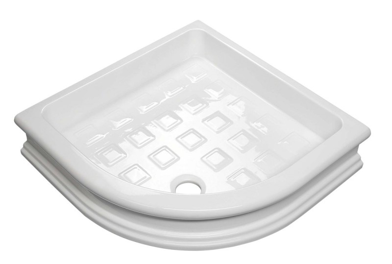 RETRO keramická sprchová vanička, čtvrtkruh 90x90x20cm, R550, bílá 133901