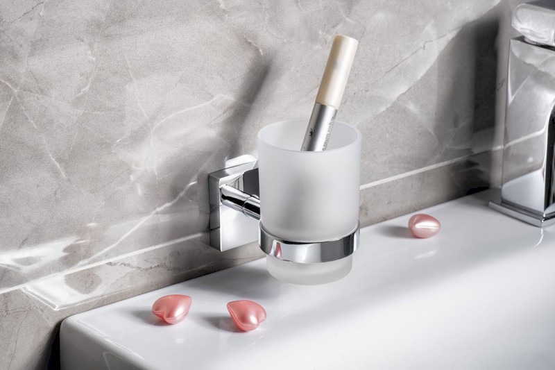 X-SQUARE sklenka, mléčné sklo, chrom XQ903