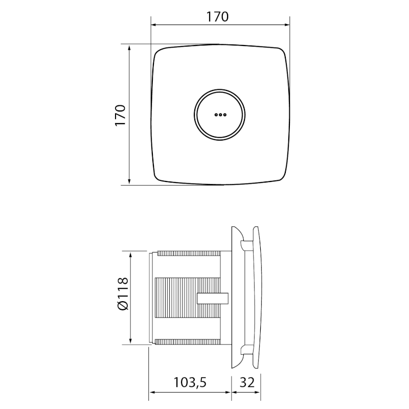 X-MART 12T koupelnový ventilátor axiální s časovačem, 20W, potrubí 120mm, bílá 01021000