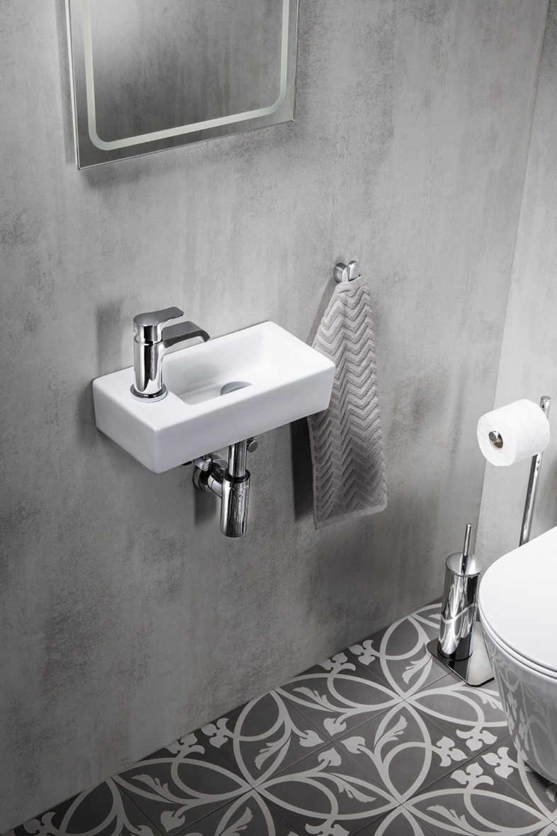 ZOE keramické umývátko 37x18cm, otvor pro baterii vlevo, bílá AR496