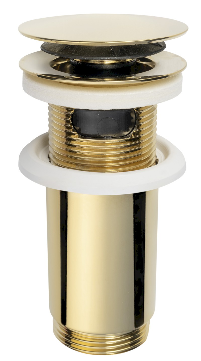 Umyvadlová výpust 5/4“, click-clack, velká zátka, max 80mm, zlato 7533.370.5.3
