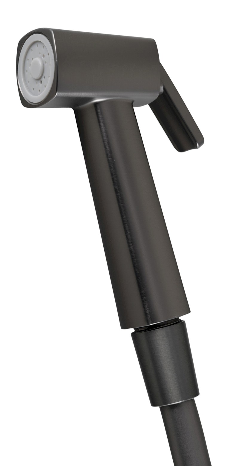 Podomítková bidetová baterie se Stop sprškou a držákem toaletního papíru, gun metal TJ040GM