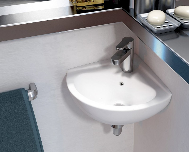 LUIGI keramické umývátko rohové 34x34 cm, bílá FS161