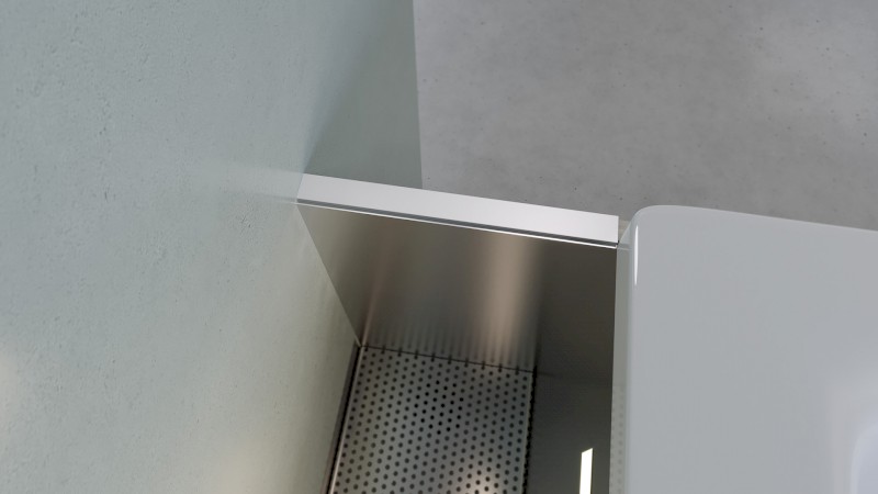 NIX nerezová vanová kapsa, 160cm, instalace do rohu 72461