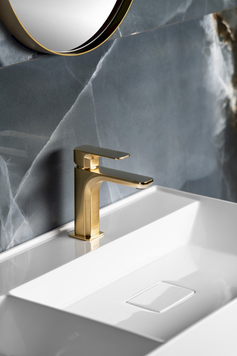 SPY stojánková umyvadlová baterie, zlato mat PY02/19