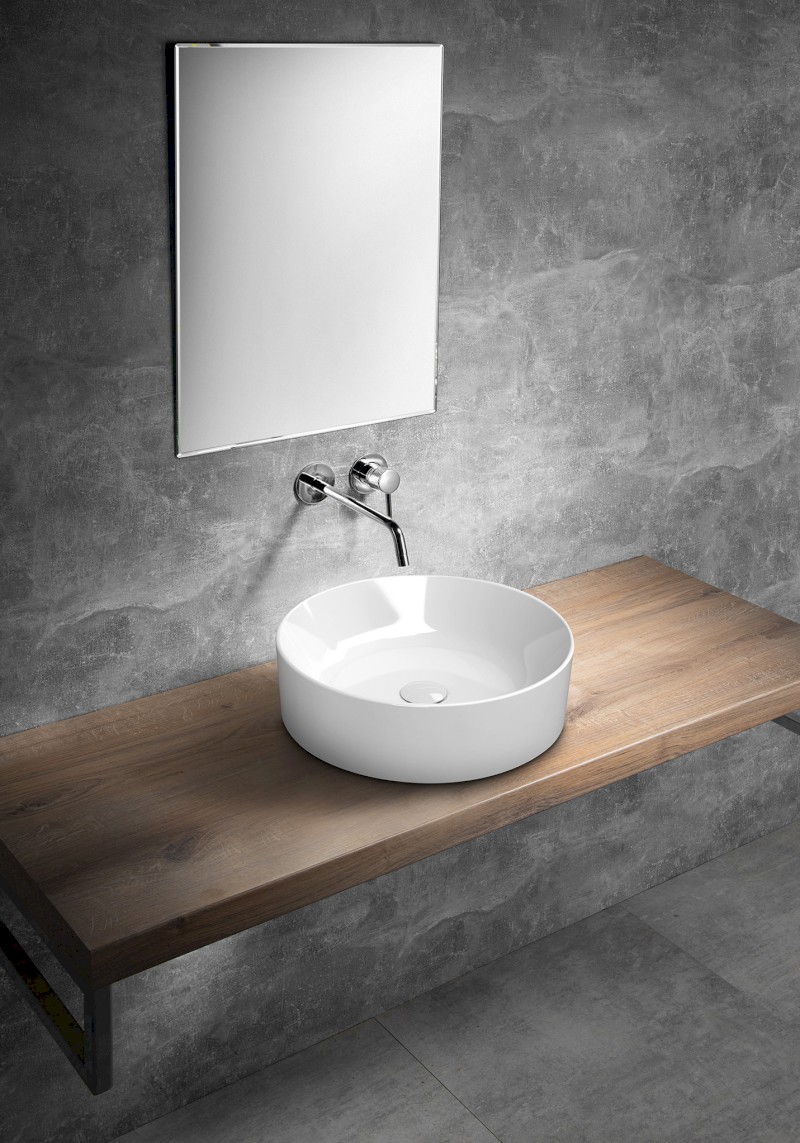 KUBE X keramické umyvadlo na desku, průměr 45cm, bílá ExtraGlaze 942711