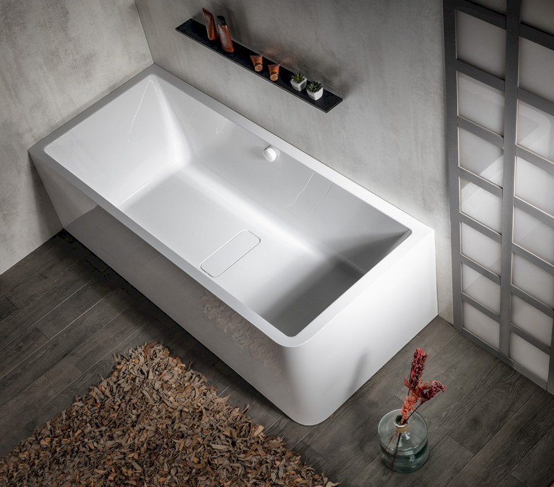 MARLENE CURVE L MONOLITH obdélníková vana 185x85x63cm, bílá 71607MCL