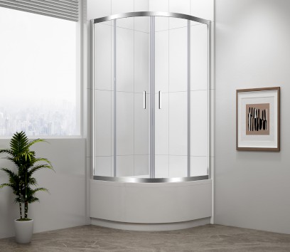 SELMA čtvrtkruhová sprchová zástěna 900x900x1650mm, čiré sklo MD2516