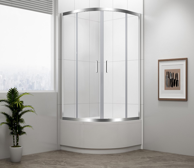 SELMA čtvrtkruhová sprchová zástěna 900x900x1650mm, čiré sklo MD2516