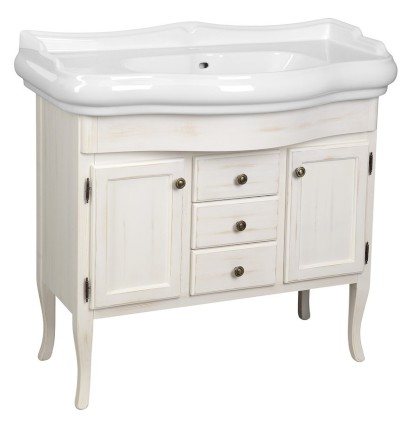 RETRO umyvadlová skříňka 89x80x48cm, starobílá 1621