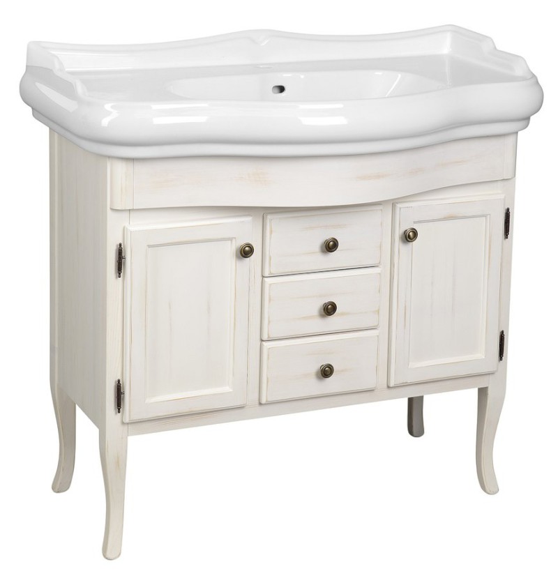 RETRO umyvadlová skříňka 89x80x48cm, starobílá 1621