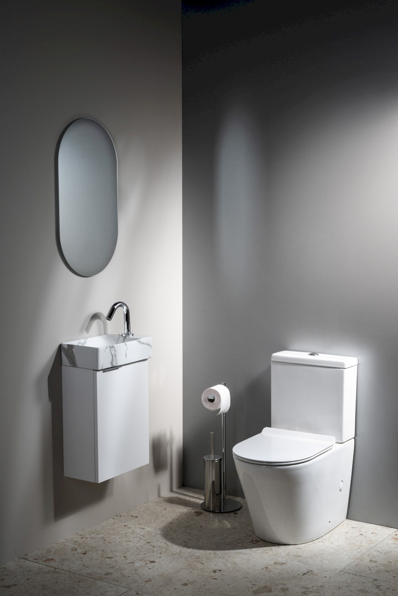 MARGITHA keramické umývátko 38x22cm, otvor pro baterii vpravo, carrara MGT38217