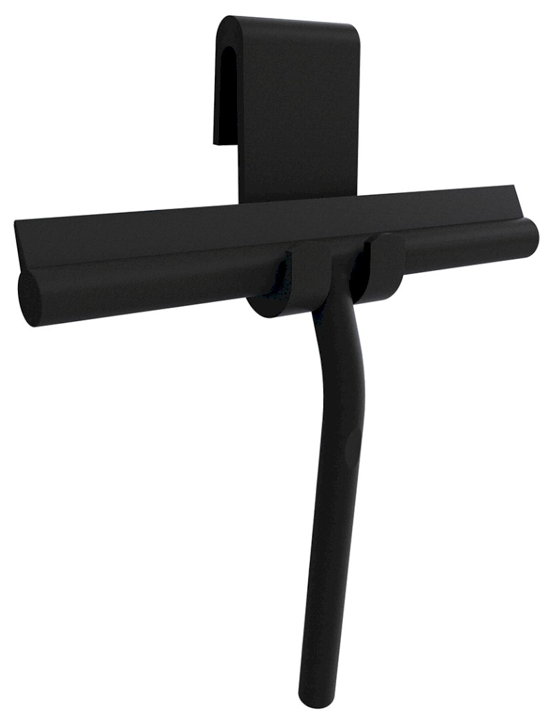 Stěrka do sprchy, včetně uchycení na zástěnu, černá mat 72825.21