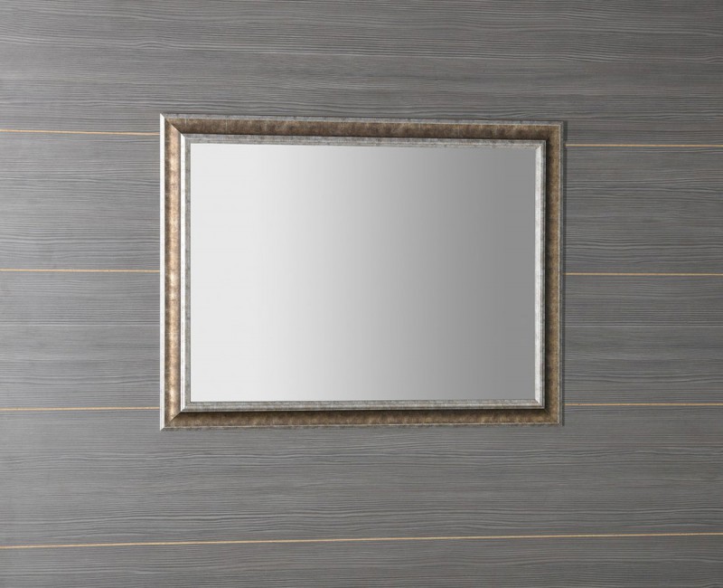 AMBIENTE zrcadlo v dřevěném rámu 72x92cm, bronzová patina NL700